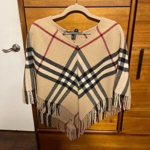 Burberry 100% Lambswool Poncho Shawl